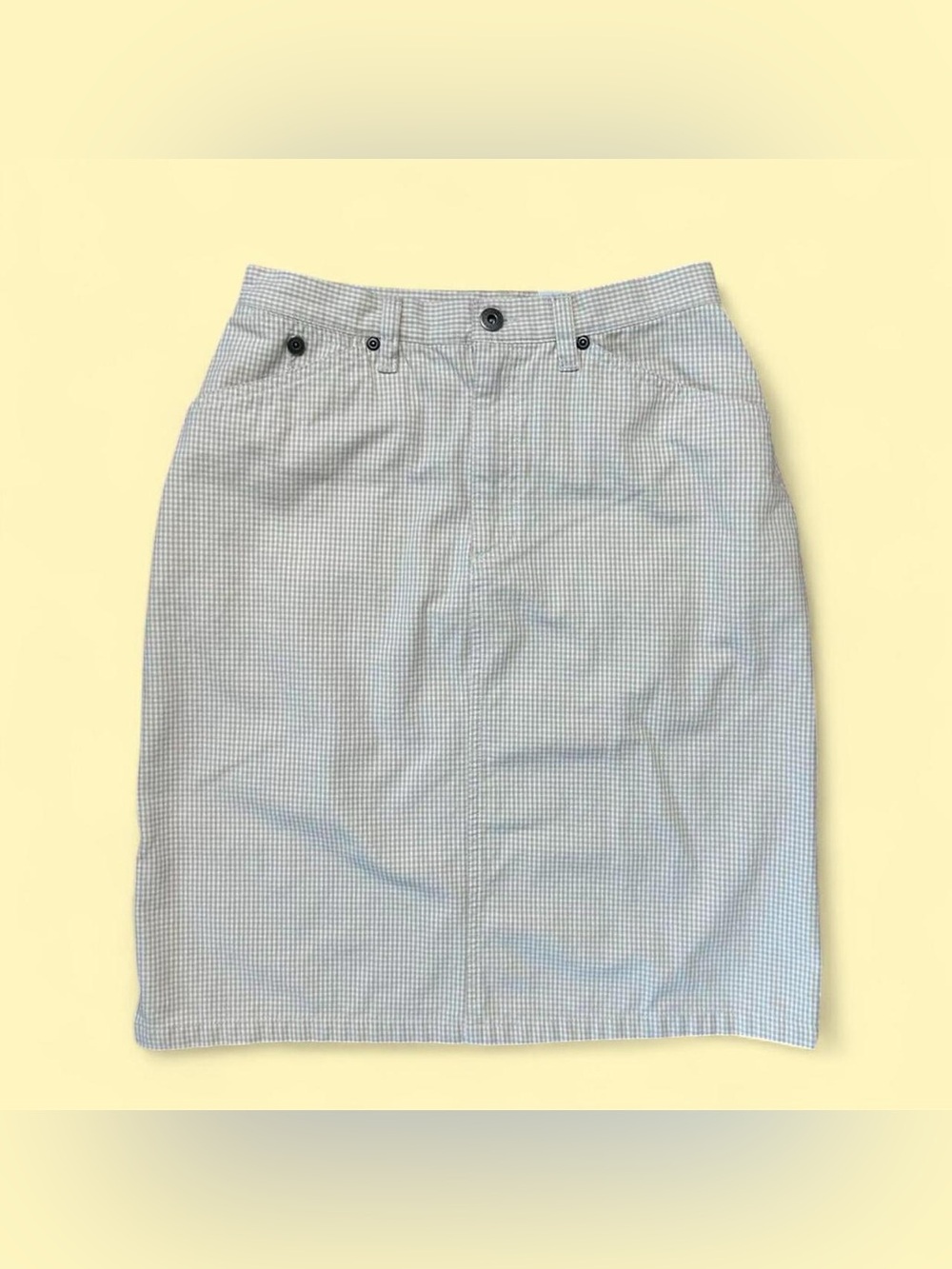 Liz Claiborne Yellow and White Gingham Pencil Skirt